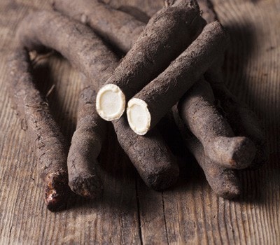 Gedämpfter Chicorée mit Schwarzwurzel auf Sauerkrautrösti und Malzbiersauce