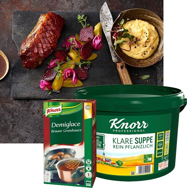 KREN-KRUSTENBRATEN MIT POLENTA UND ROTE RÜBEN