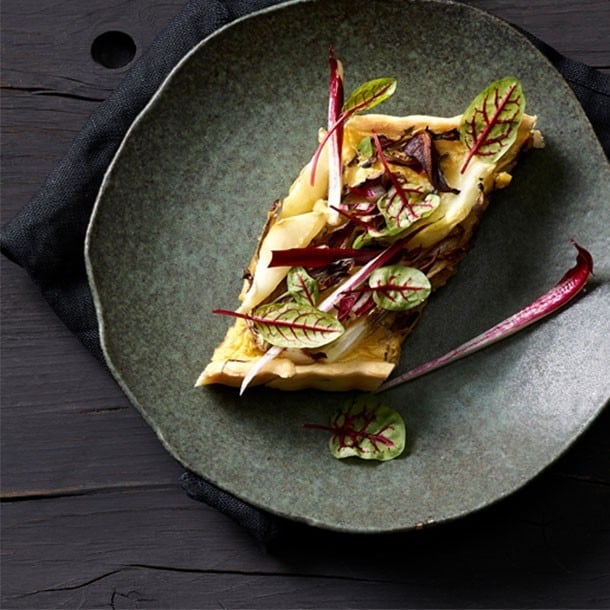 Radicchio-Topinambur-Quiche mit Trüffel