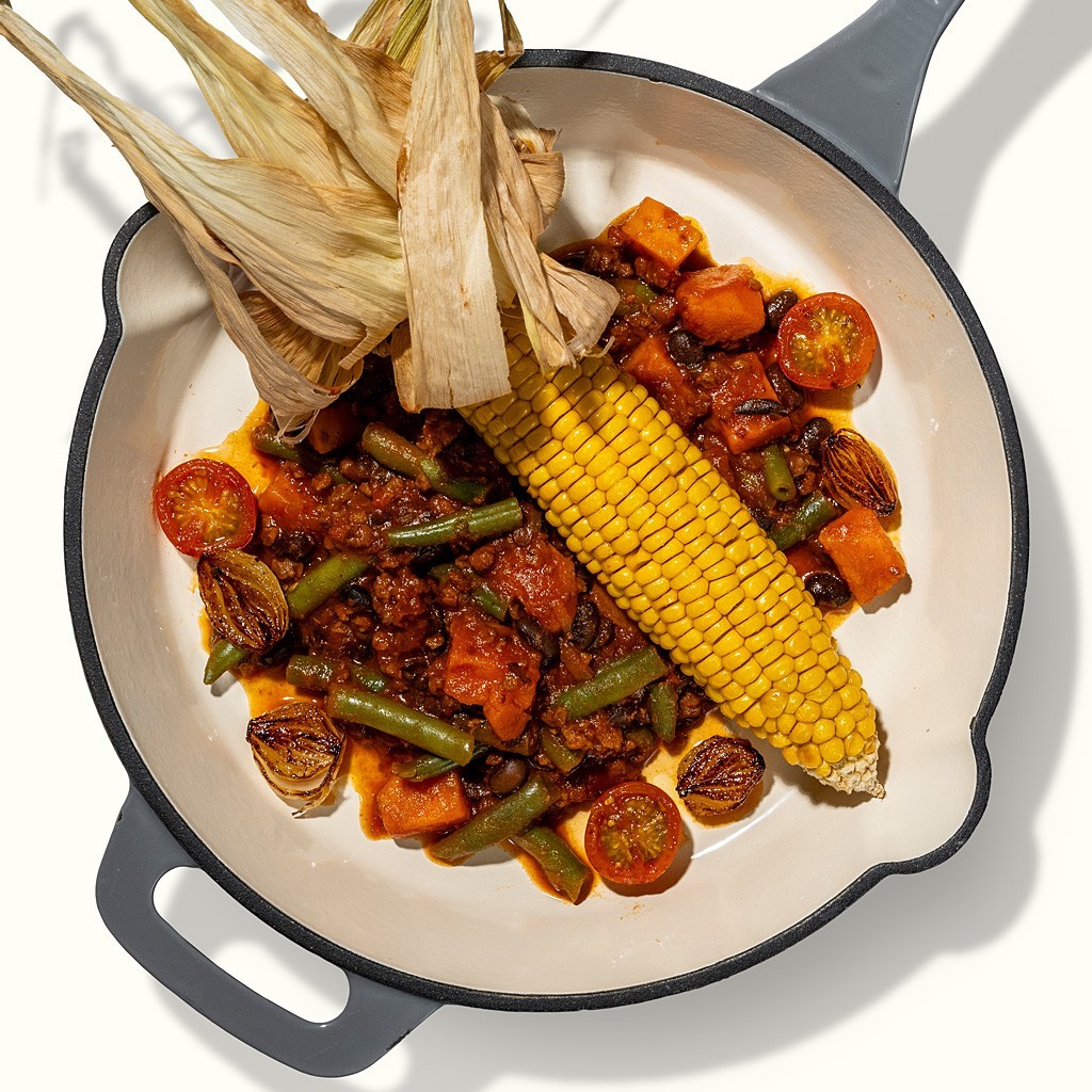 Mexikanischer Bohnentopf mit BBQ Maiskolben