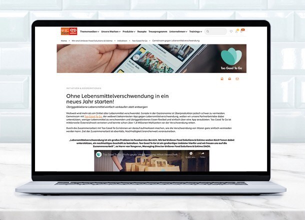 Laptop mit Website von UFS