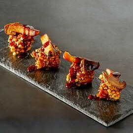 Gebratenes Kalbsbries, Trüffel-Kartoffel, Senf à l'Ancienne