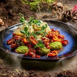Bärlauch Gnocchi mit Tomatenragout