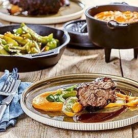 Short Ribs with Grilled Green Pepper and Smoked Sweet Potato Mash