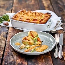 Gemüse Schnecken in Paprikarahmsauce