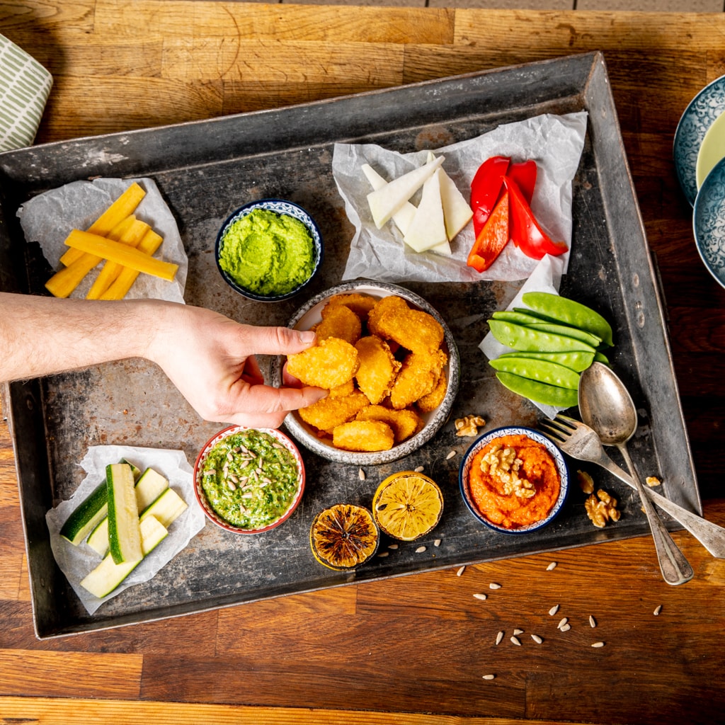 NoChicken Nuggets mit veganen Dips