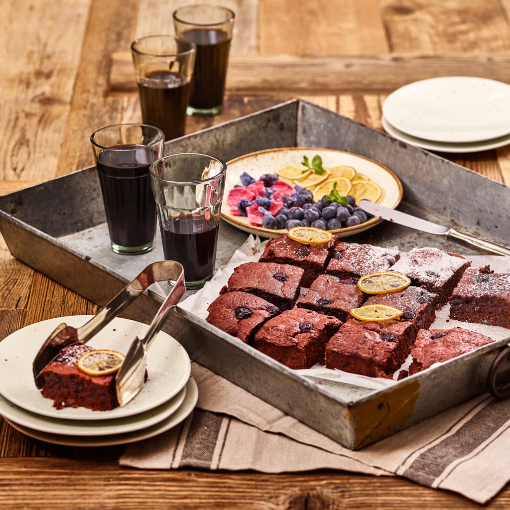 Roterüben - Heidelbeeren Brownie	