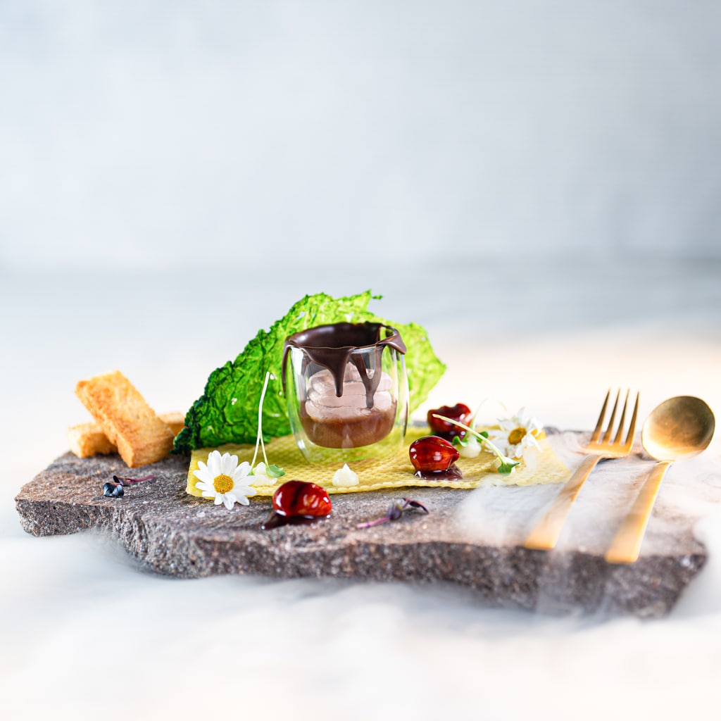 Entenleber mit Schwarztee und Schokolade