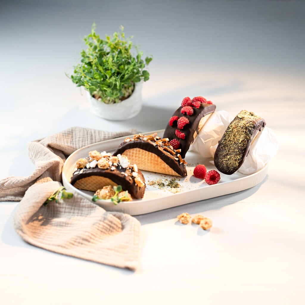 Ice Cream Taco mit Crunchy Schokolade