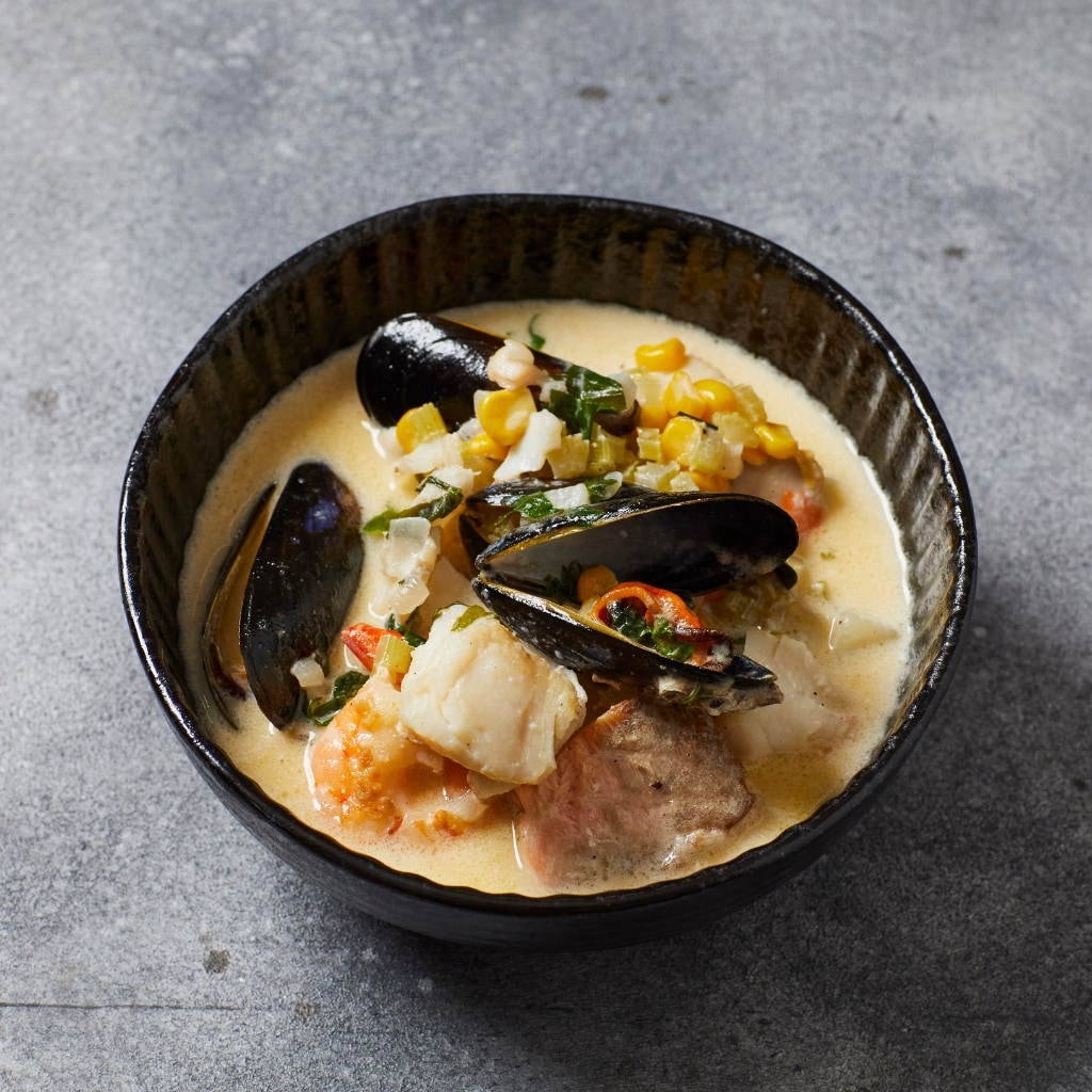 Modern seafood chowder