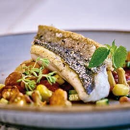 Wolfsbarsch mit Eierschwammerl