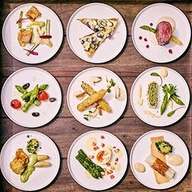 Spargel/Panko Panierung/Rhabarber-Pfeffer