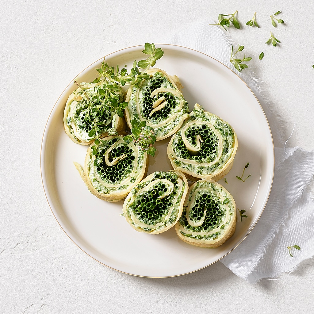 Gefüllte Crêpes mit Frischkäse