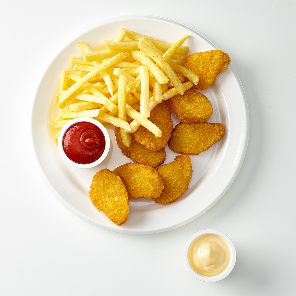 NoChicken Nuggets mit Pommes