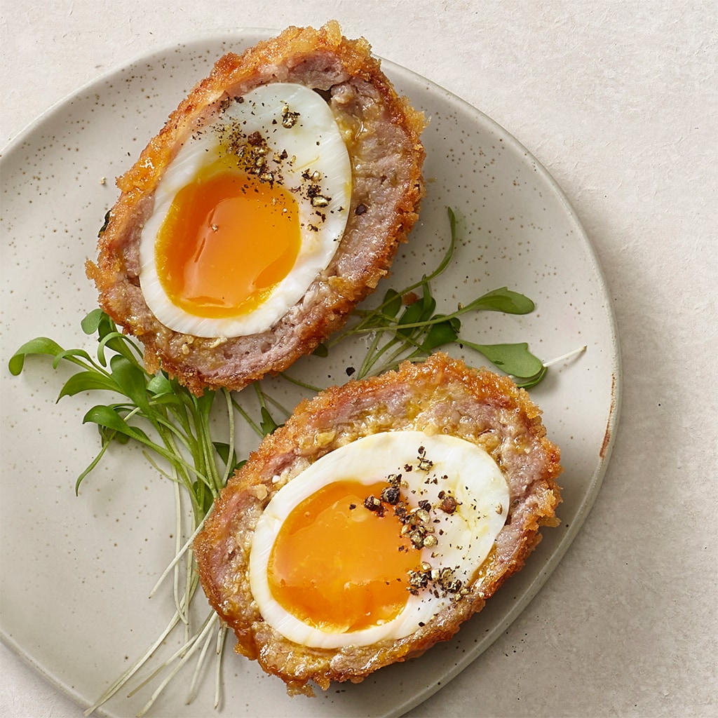 Knusprig frittierte Eier mit Kresse