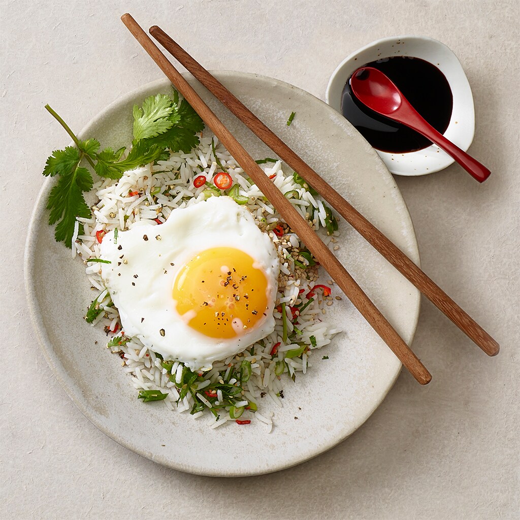 Spicy Basmatireis mit Spiegelei