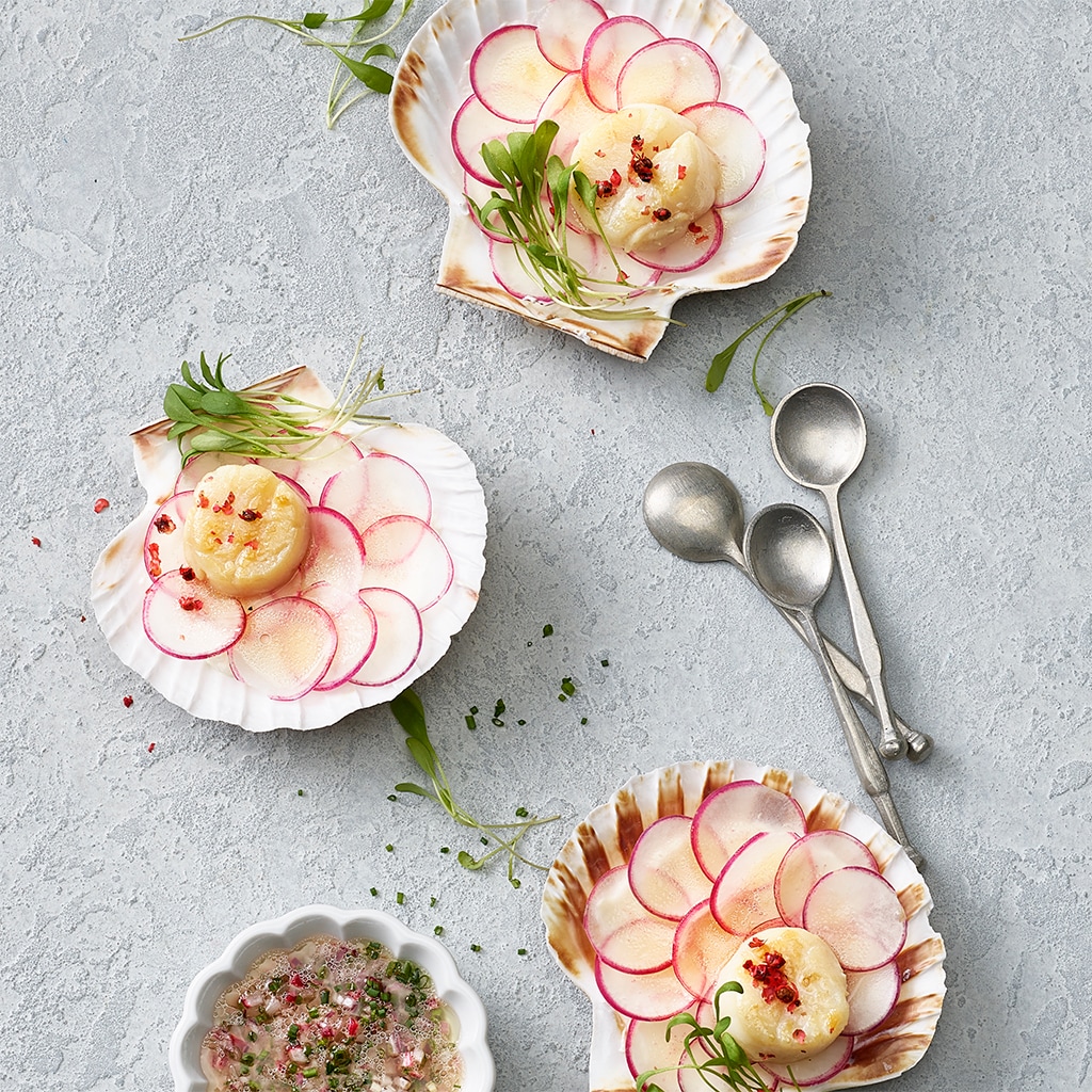 Sautierte Jakobsmuschel auf Radieschen-Crème