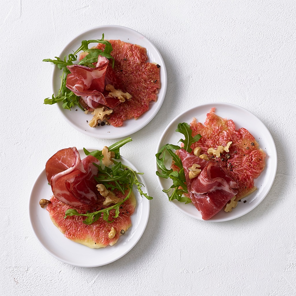 Feigencarpaccio mit Vulcano Schinken
