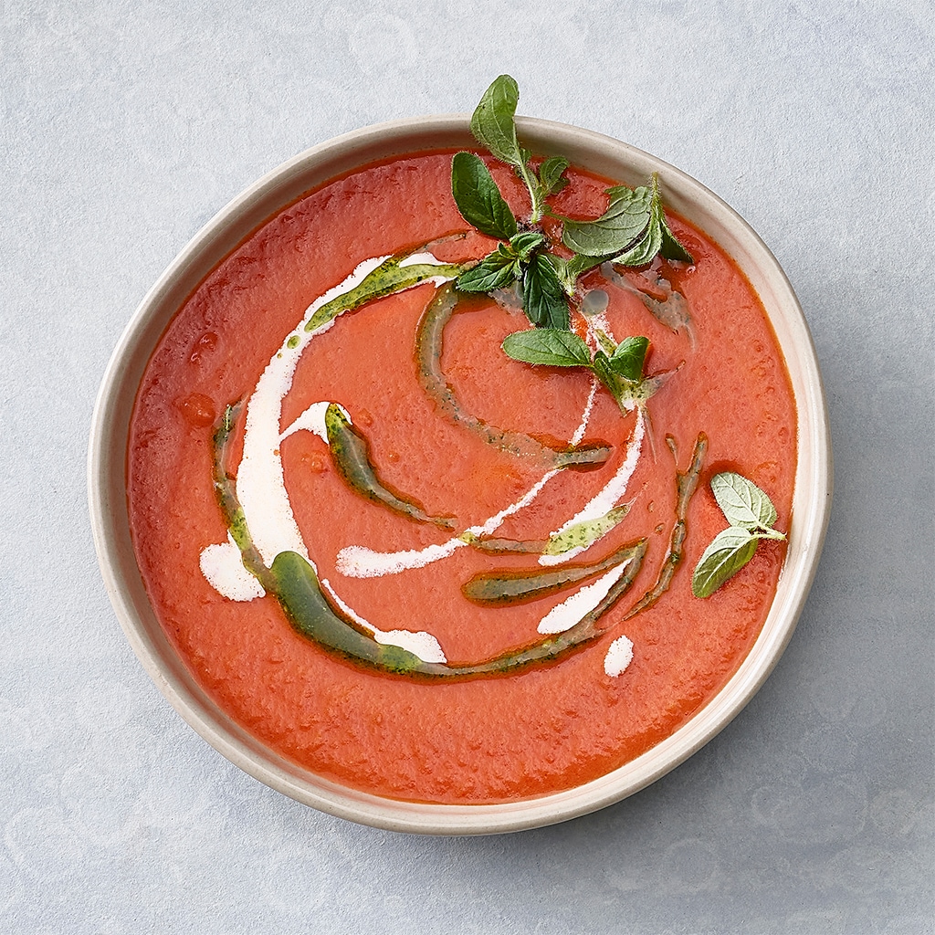 Tomatensuppe mit Basilikumöl
