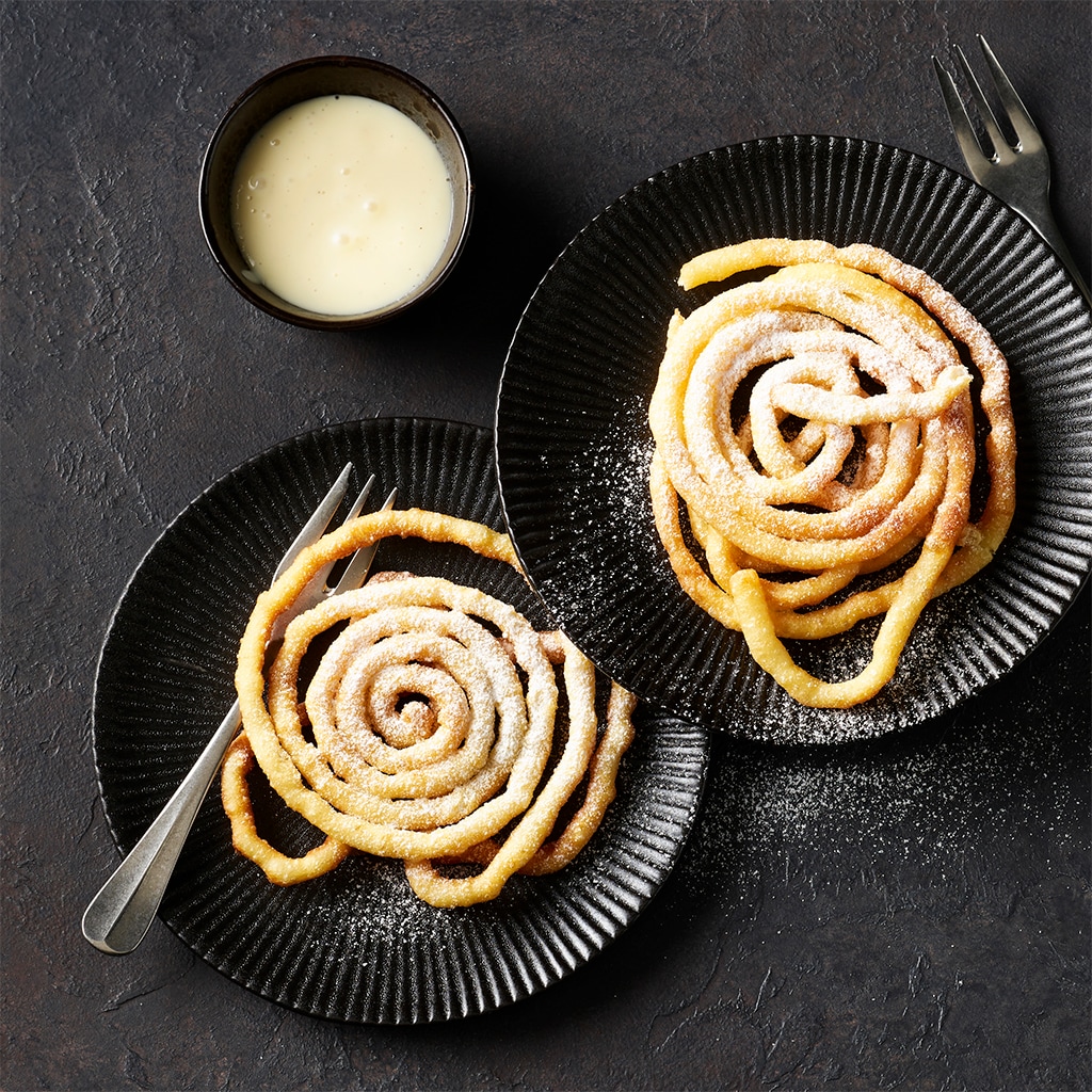 Strauben mit Vanillesauce