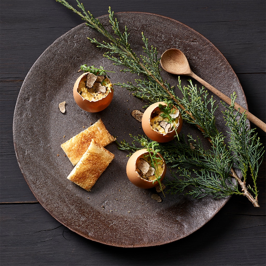 Rührei vom Kärntner Landhuhn mit schwarzem Trüffel