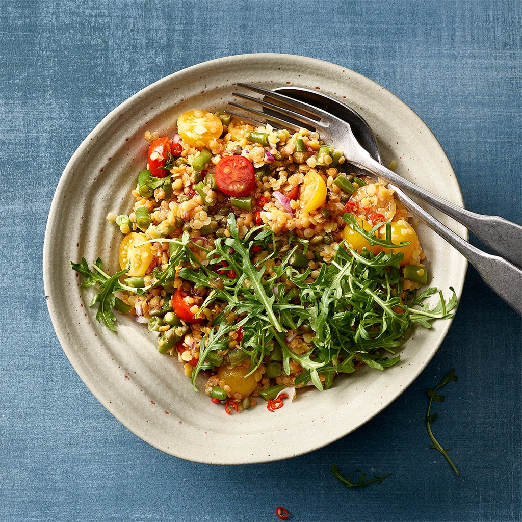 Linsensalat mit Balsamico-Vinaigrette