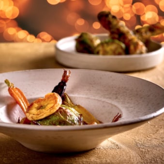 Gefüllter Wirsing Snowball, Maroni-Apfel Topping