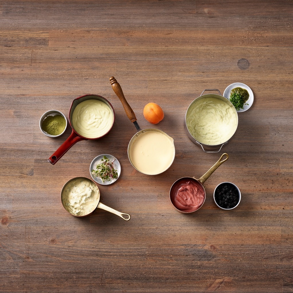 Sauce Hollandaise Aronia, Marille, Moringa, Sprossen, Bärlauch