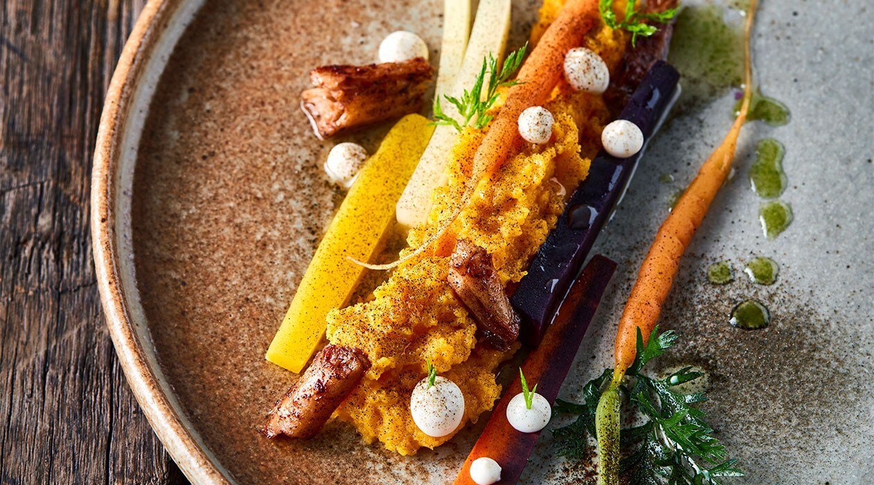 Future Menu Rezept: Vier Formen der Karotte  mit Mole-Happen