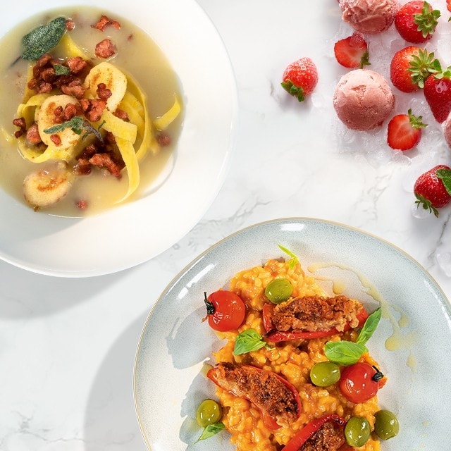 Vegane Gerichte: eine Basis – viele Optionen.