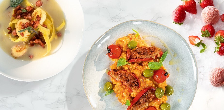 Vegane Gerichte: eine Basis – viele Optionen.