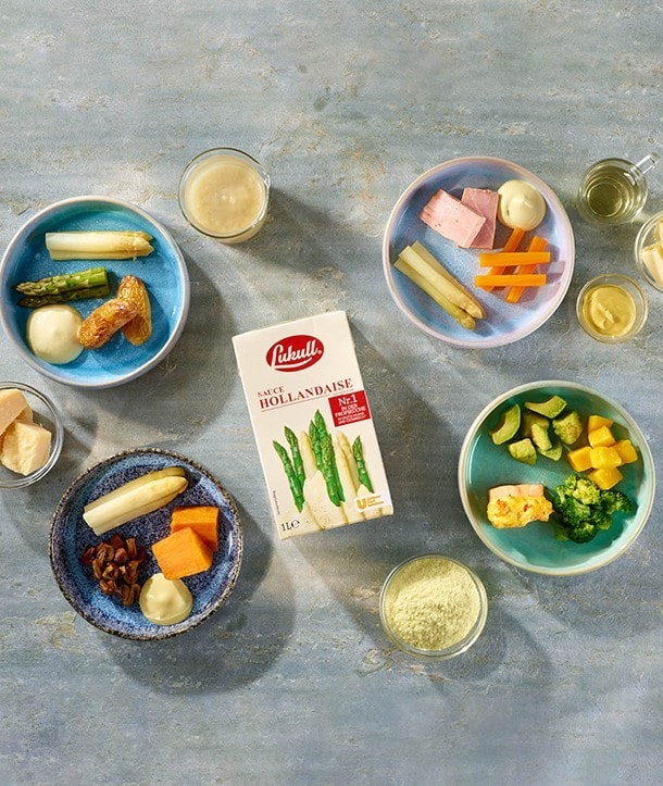 Parmesan, Spargel, Senf, Erdäpfel