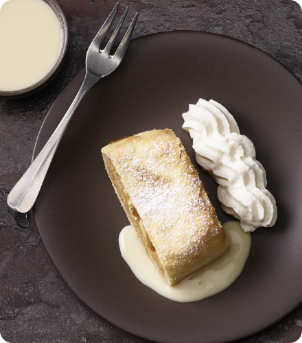 Rezept: Apfelstrudel mit Vanillesauce und Obers