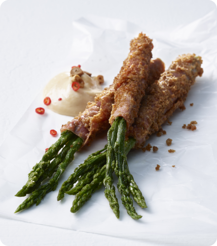 Rezept: Frittierter Spargel mit Miso-Mayonnaise