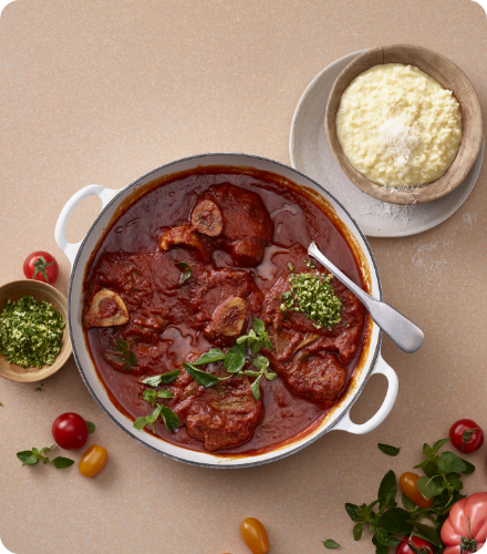 Rezept: Ossobuco mit Tomatensauce und Risotto